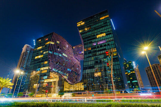 Dubai, UAE &ndash; october 02, 2025: The Opus at night