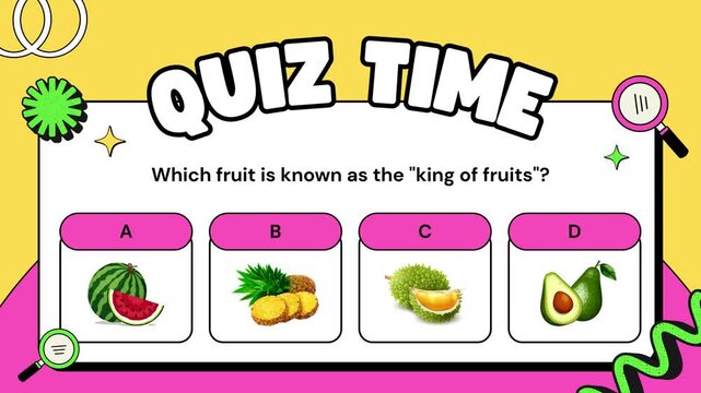 Interactive Quiz Time Video Template with Multiple Choice Options