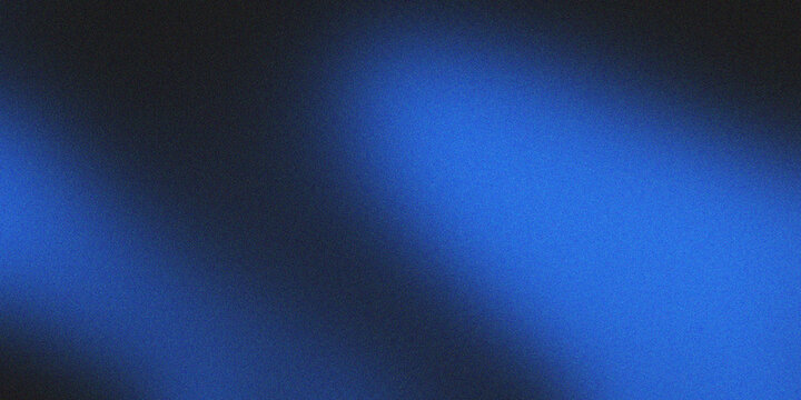 Abstract blue light texture with heavy grain and noise effect, dark moody background with soft glowing gradient