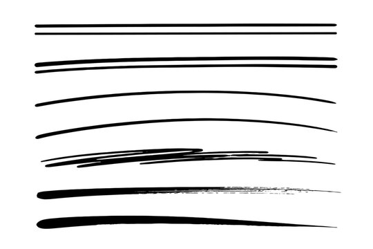 Black pen and brush underline strokes