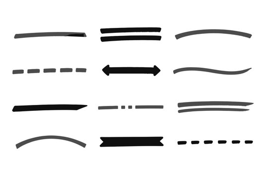 Black and gray brush lines dividers and arrows
