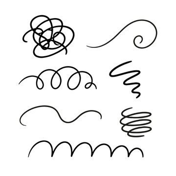 Black pen scribbles loops and waves