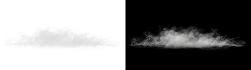 Faint smoke ground haze drifting low with wispy edges, for subtle atmosphere, in PNG Transparent and Black Background Versions © Crafter