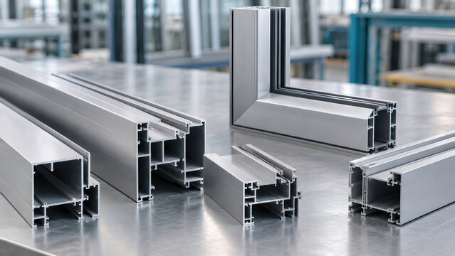 Aluminum Extrusion Profiles Displayed for Industrial Fabrication
