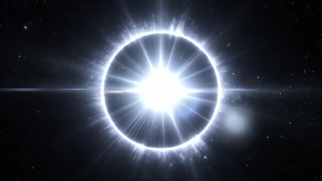 Bright Ring in Space with Distant Stars Time Lapse