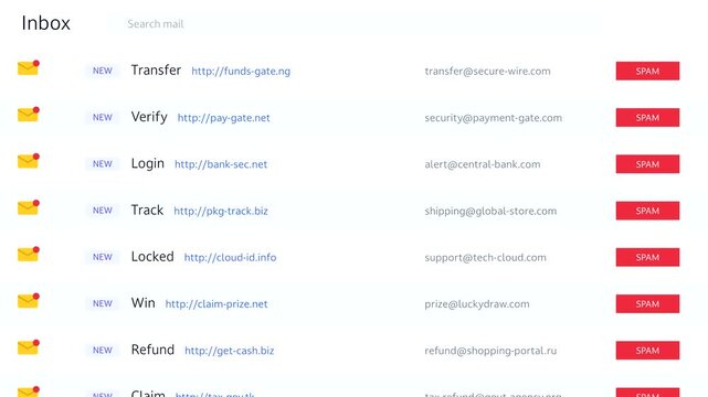 Email Spam Inbox Phishing Alert