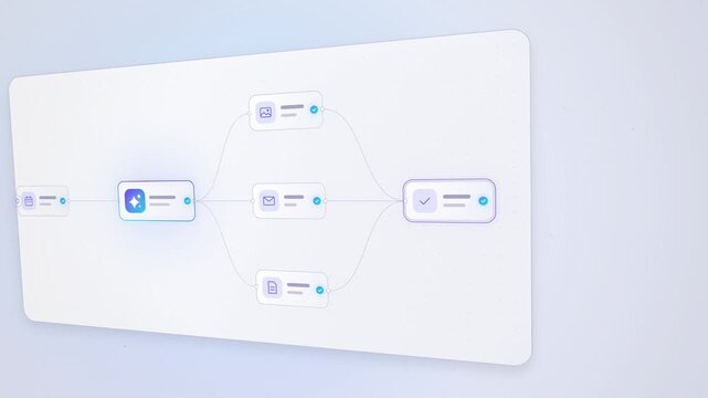 3D AI automation workflow triggered by incoming events seamless loop