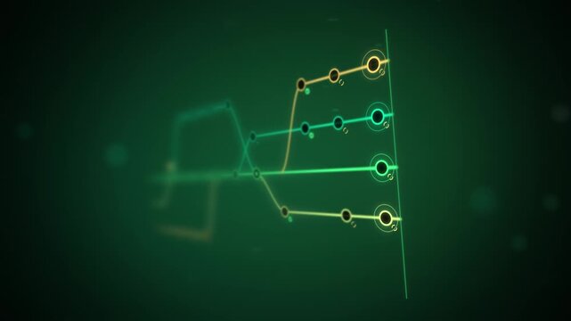 Close-up of green version control branch graph seamless loop