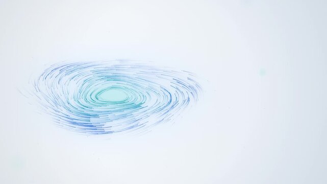 Blue and cyan tilted swirling particle vortex abstract background