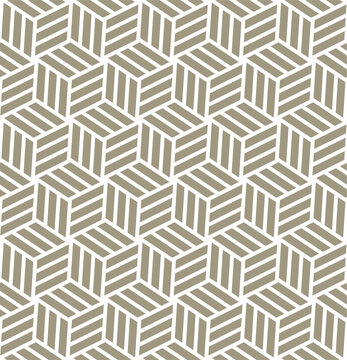 Geometric Isometric Beige and Brown 3D Pattern Background
