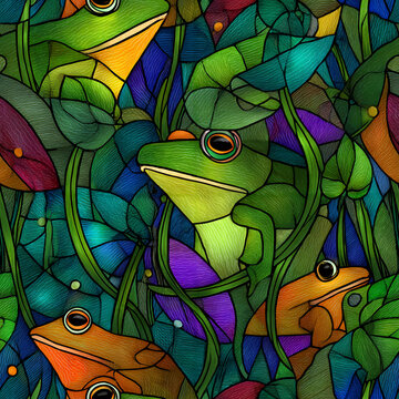 Frog Stained Glass