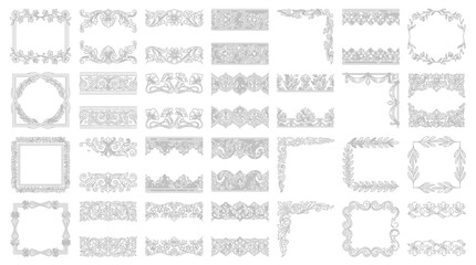 Fototapeta premium Vintage Ornamental Borders and Frames - Vector Elements