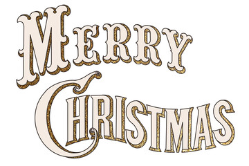 merry christmas typography lettering gold © Lingporntip