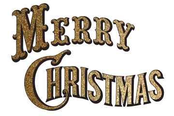 merry christmas typography lettering gold © Lingporntip