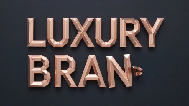 Luxury Brand Rose Gold Metallic Foil Unfolding into 3D Typography