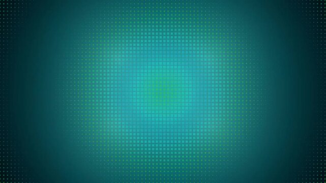 Dark teal and green abstract technology background with halftone dot pattern and glowing center   