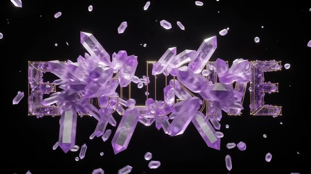Exclusive Crystal Lettering Animation Forming in 3D Motion