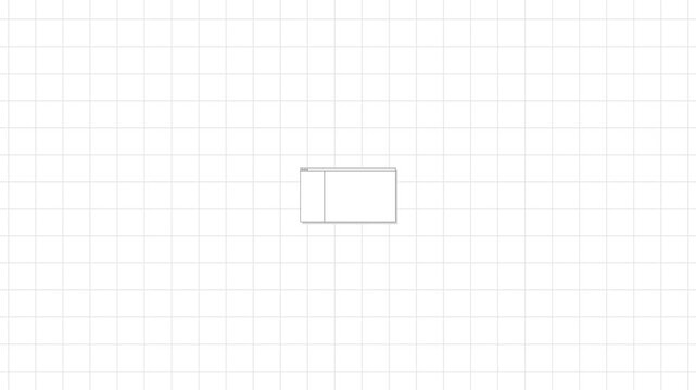 Minimalist rectangular shape outline on a precise technical grid paper background pattern.