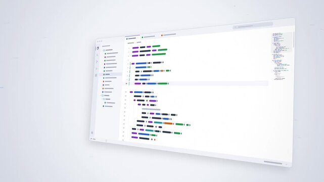 3D code editor finding and fixing a bug on white background