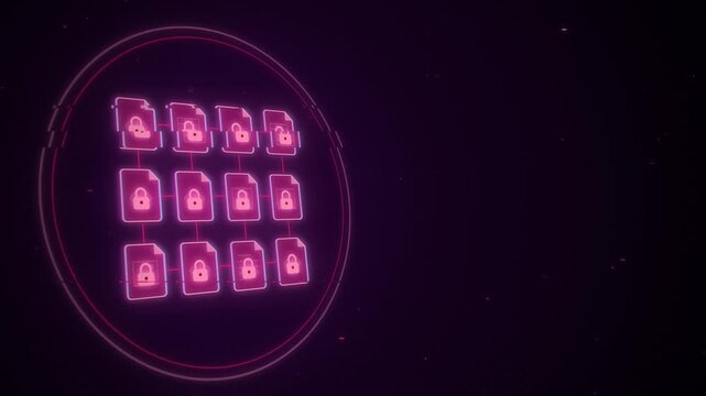 Magenta 3D ransomware attack encrypting files seamless loop