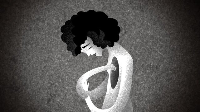 woman with existential emptiness and a hollow hole in her chest