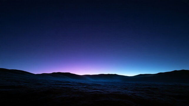 Mountain Silhouette Under Dark Twilight Sky at Dawn