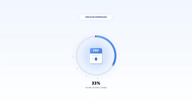 PDF Document File Download Progress Circle Animation