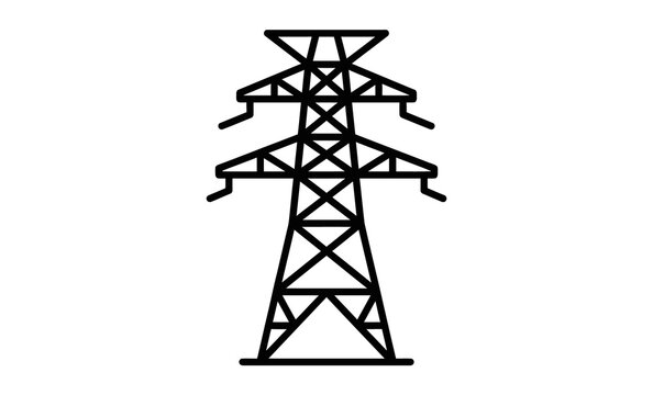 Electricity Transmission Tower Icon Silhouette