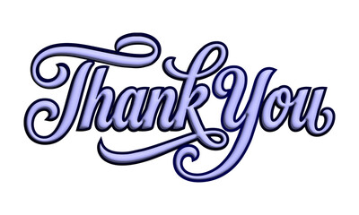 Thank you script lettering, calligraphy typography, elegant text design, greeting card concept, isolated on transparent background © sini