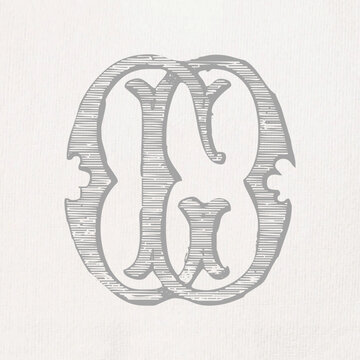 Vintage Monogram GD - DG : Instant Download / Digital FILE