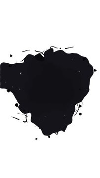 Seamless loop animation of a black ink splash with rough texture and dynamic fluid motion.