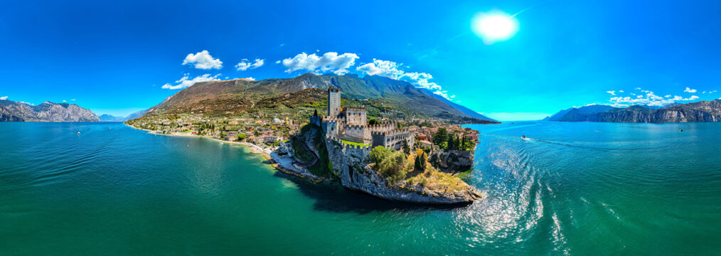 View of Malcesine on the shore of Lake Garda, Italy