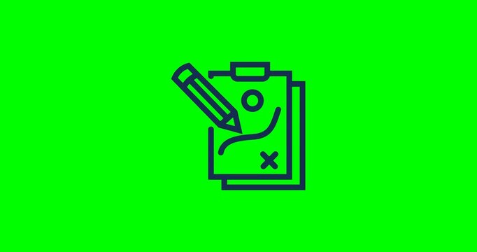 Linear icon of a clipboard paper drawn with tactic directions