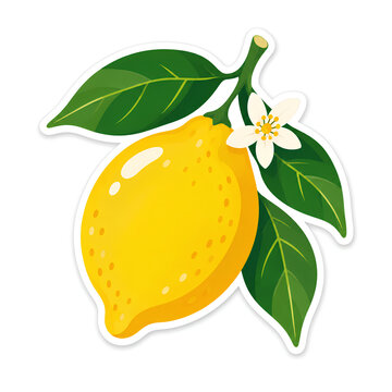 lemon with leaves