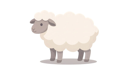Obraz premium Fluffy white sheep illustration