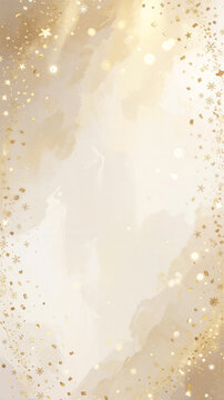 Elegant gold and cream festive background with falling confetti