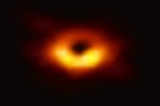 Orange Black Hole Vector Graphic Background Illustration