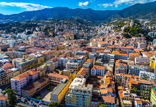 View of Sanremo in the province of Imperia. Liguria, Italy