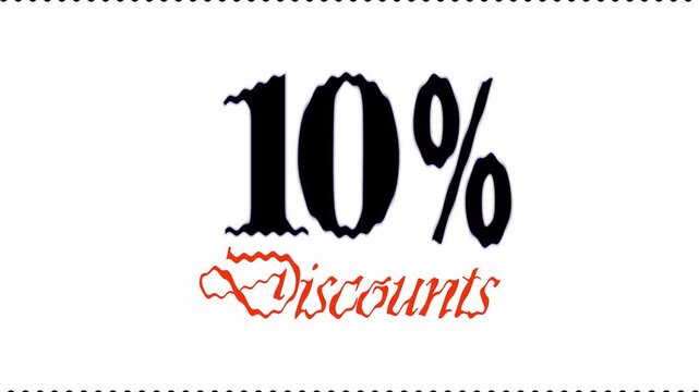 Bold 10 percent discount sale vector text design