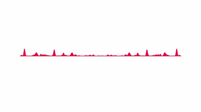 Red abstract line graph with small peaks on minimal background