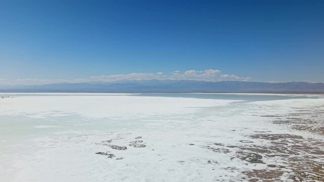 Aerial photography of salt lake scenery

