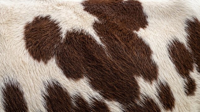 Natural Brown and White Spotted Cow Hide Fur Texture Background