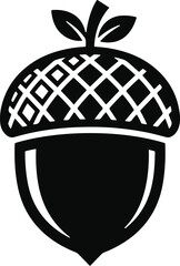 Black and white vector acorn icon for thanksgiving design elements with thanksgiving © MDMOYNULISLAM