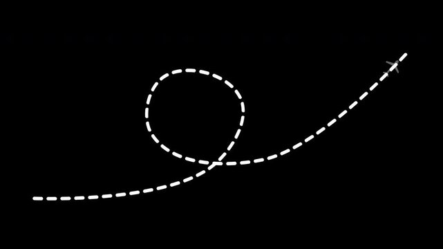 Animated Flight Path Map Routes with Airplane and Location Pin Collection (Alpha Channel)