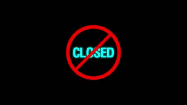 Prohibition sign animation displays a diagonal restriction slash. Regulatory compliance restriction notices guide prohibition sign. System cancellation warnings use the sign.