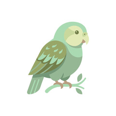 Fototapeta premium Green Parrot Vector Illustration