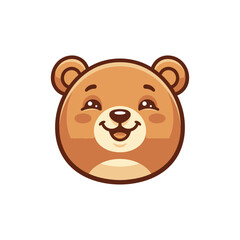 Obraz premium Cute Smiling Bear Face Vector Illustration