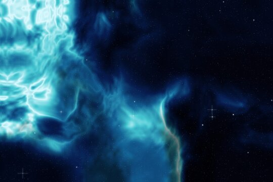 Blue and teal galaxy background for tranquil