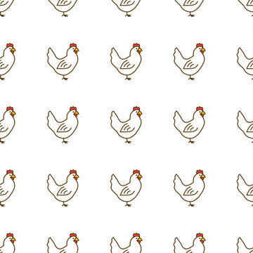 seamless pattern with chicken 