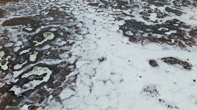 Aerial photography of salt lake scenery
